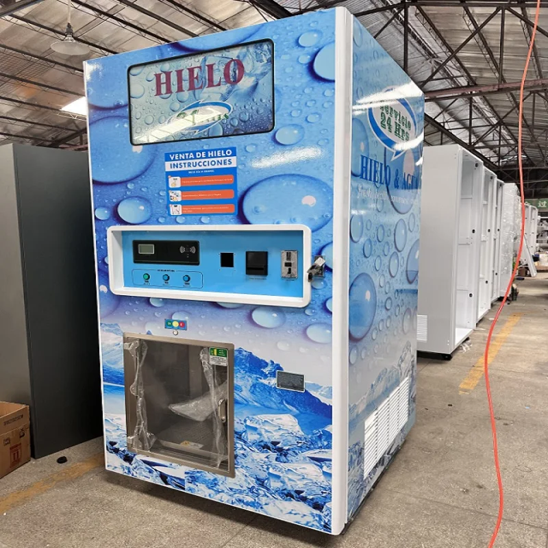Full Auto Self Service Ice Maker Vending Machine Industrial Ice Making Machine 450kg Per Day Bagging and Sealing Ice Vending