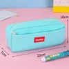 Lake blue canvas pencil case