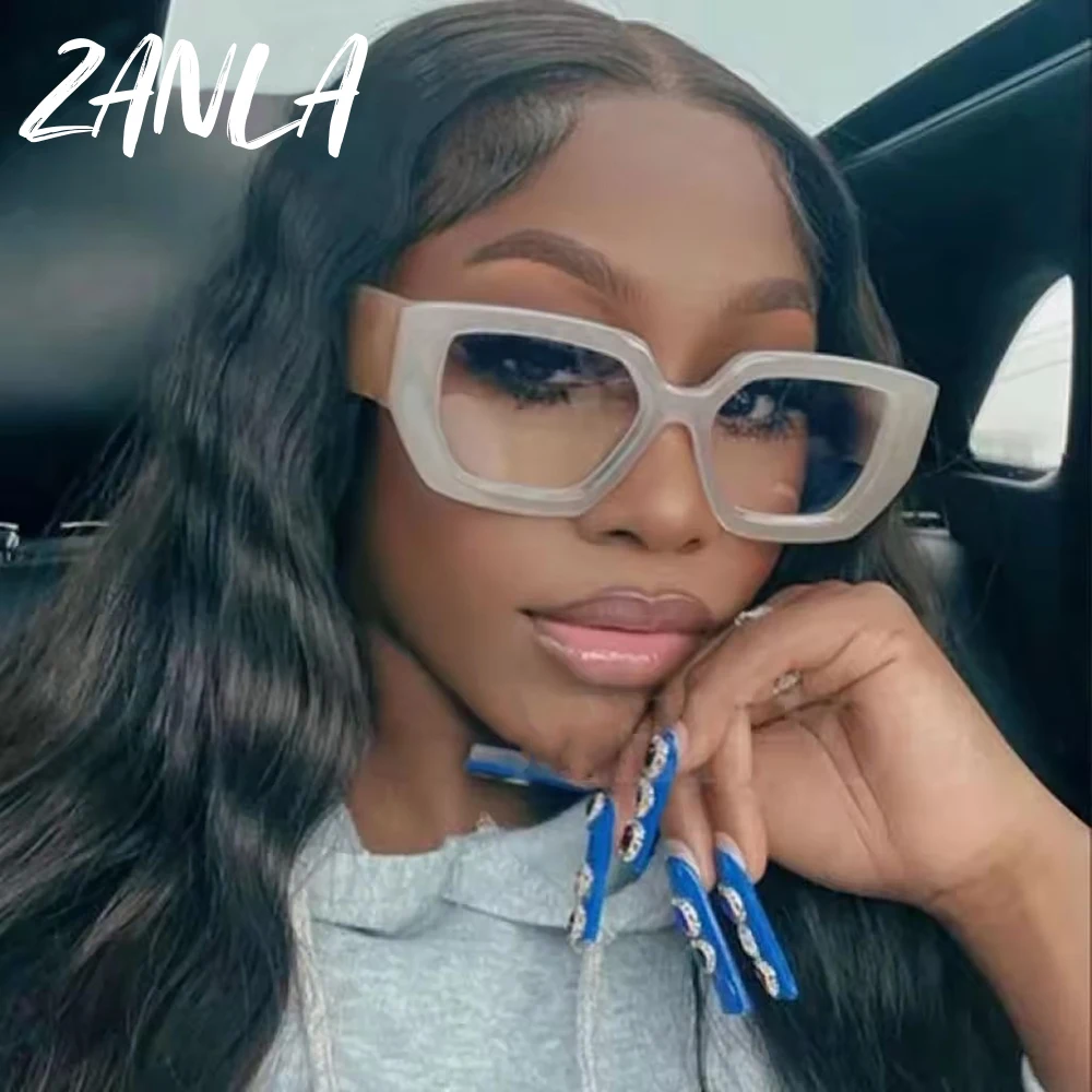 Occhiali quadrati oversize alla moda da donna 2024 con gambe