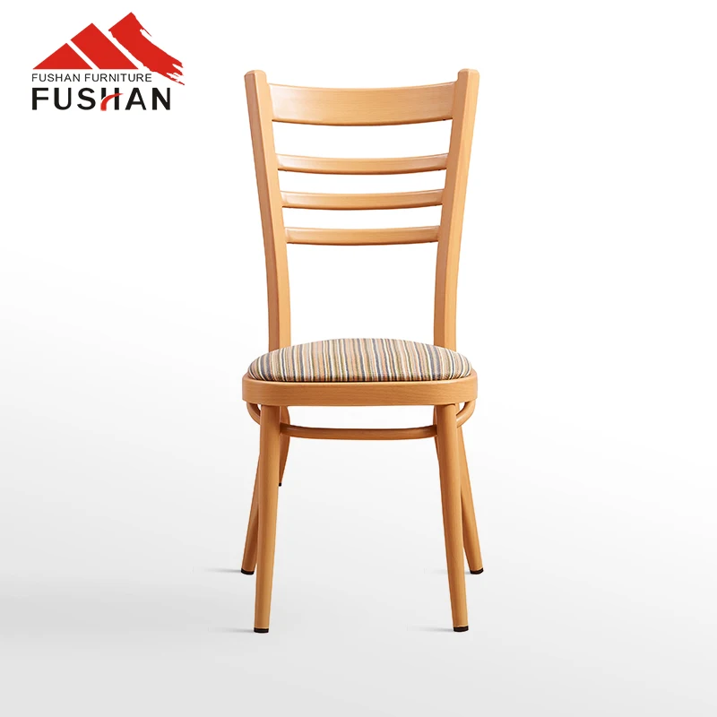 Modern Commercial Restaurant Furniture Vintage Industrial Style Bistro Cafe Retro Stackable Dining Straight Back Fabric Chair