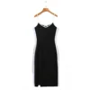 black slip dress