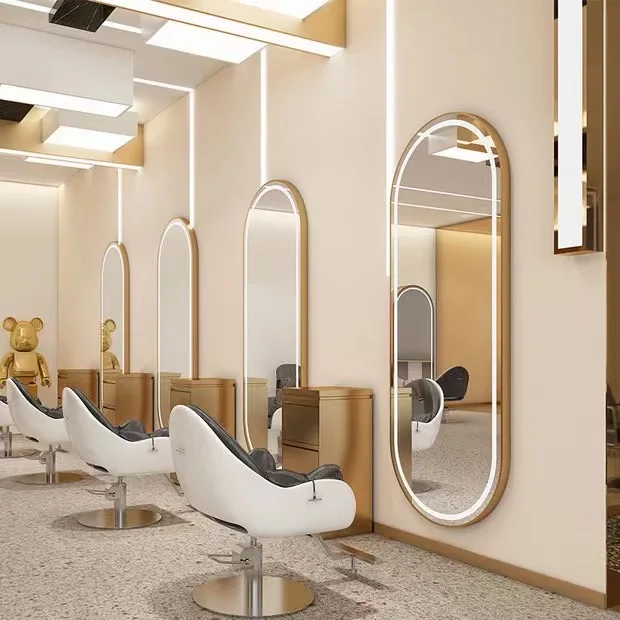 La belleza Peluquería Peluquería Salón muebles espejos Espejo con luces LED  de estaciones de la estación de peinado de peluquería espejo de maquillaje  - China Salón de belleza para la venta de