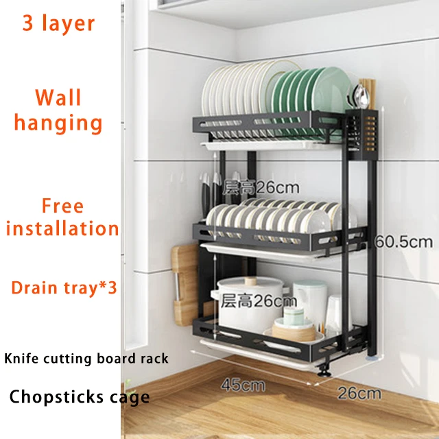Pusdon Handing wall mounted dish drying Rack