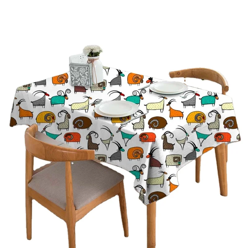 Высококачественная скатерть из 100% хлопка с принтом индивидуальным