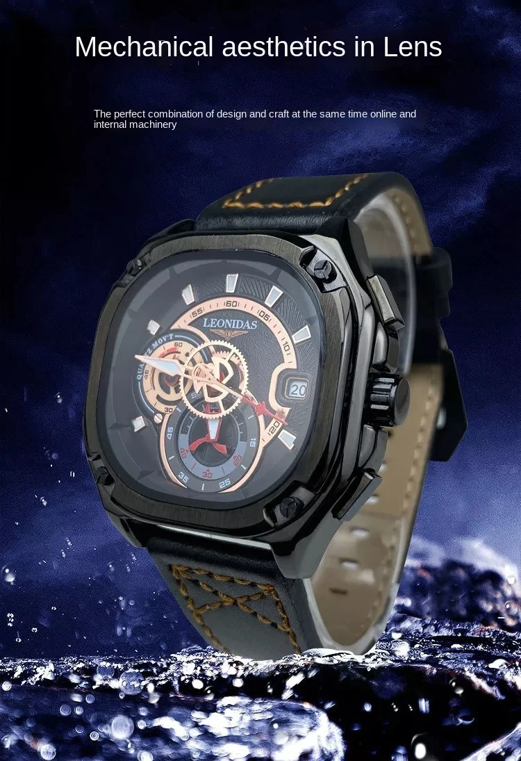 Leonidas Top Brand Men's Watch 2022 New Design Big Square Genuine Leather  Band Watches Luminous Waterproof Sport Wristwatch Man - Buy Leonidas  Watches,Watch For Men 2022,Quartz Watch Top Brand Product on Alibaba.com