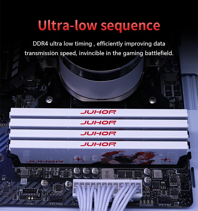 JUHOR 3600MHz DDR4 32GB/16GB*2 RAM 1.2V/1.35V 3-Year Warranty for