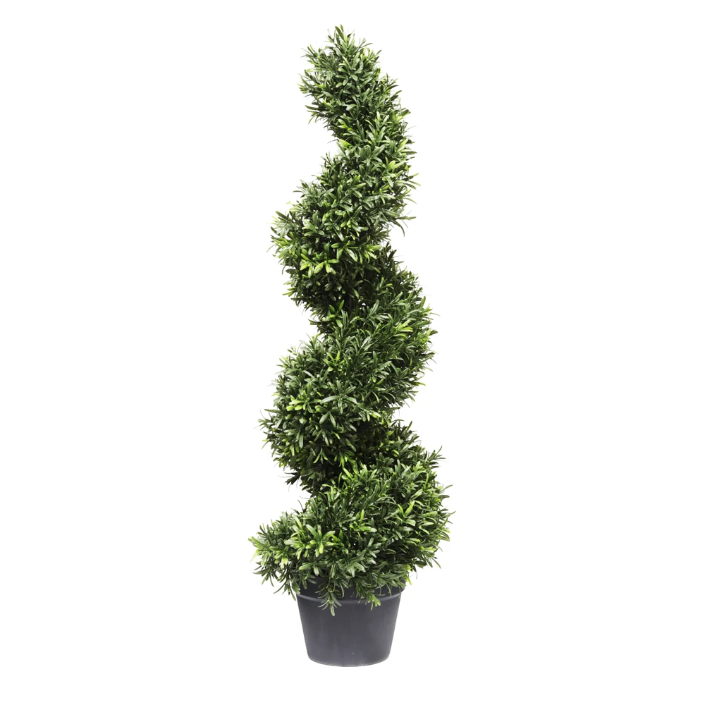 Artificial Plant Tree UV Rated  Milan Rosemary Boxwood Ball Spiral Topiary  Greenery  for Home Garden Decoration