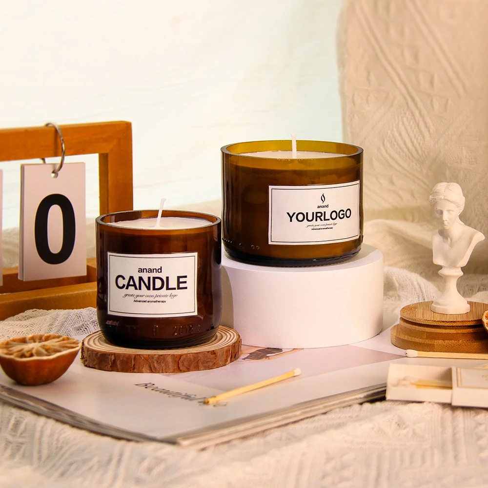 Wholesale Custom Colored Empty Geo Cut Candle Vessels With Glass Lid