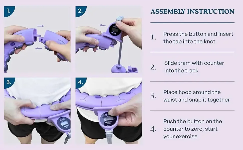 New Arrival 10-Section Smart Counting Number Exercise Hoop Fitness Massage Tool for Weight Loss Waist Circle Sport Hoop