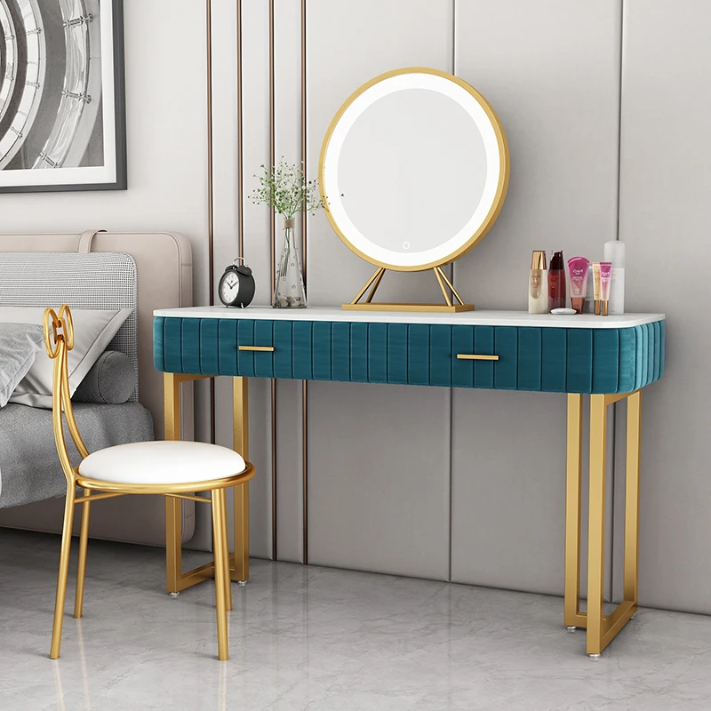 Nordic Fashion Vanity Golden Home/Hotel Escritorio dormitorio moderno  muebles maquillaje Tocador con silla y espejo - China Tocador de tocador,  moderno