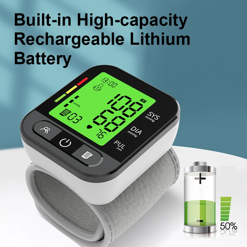 Rechargeable BP Apparatus Monitor Digital Tensiometer Automatic Blood  Pressure Machine Digital Wrist Blood Pressure Monitors