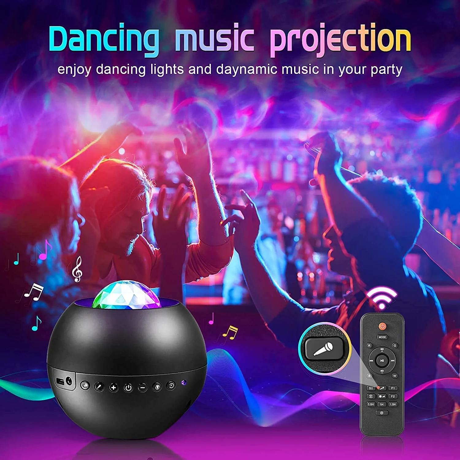 Galaxy Projector for Bedroom White Noise Galaxy Light Remote Timer