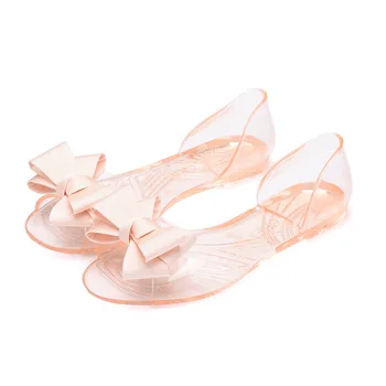 INS HOT 2025 SUMMER Women's Transparent Slip-On Jelly Shoes Flat Beach  Sandals