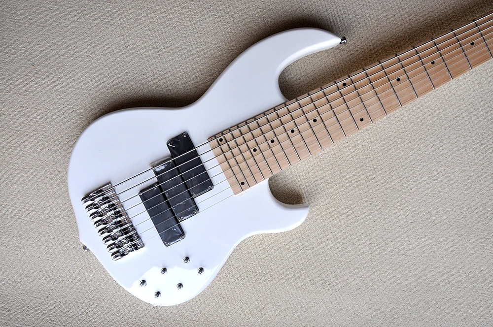 Flyoung Musical Instruments 8 Strings Electric Bass White Bass