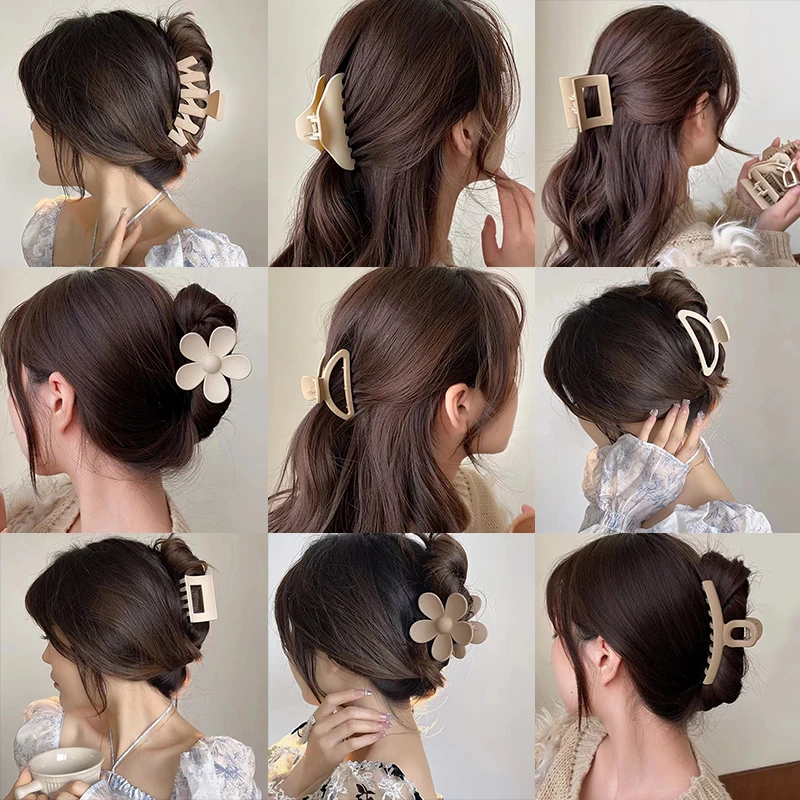 2023 бежевый цвет мокко геометрический Лидер продаж заколки для волос дешевые