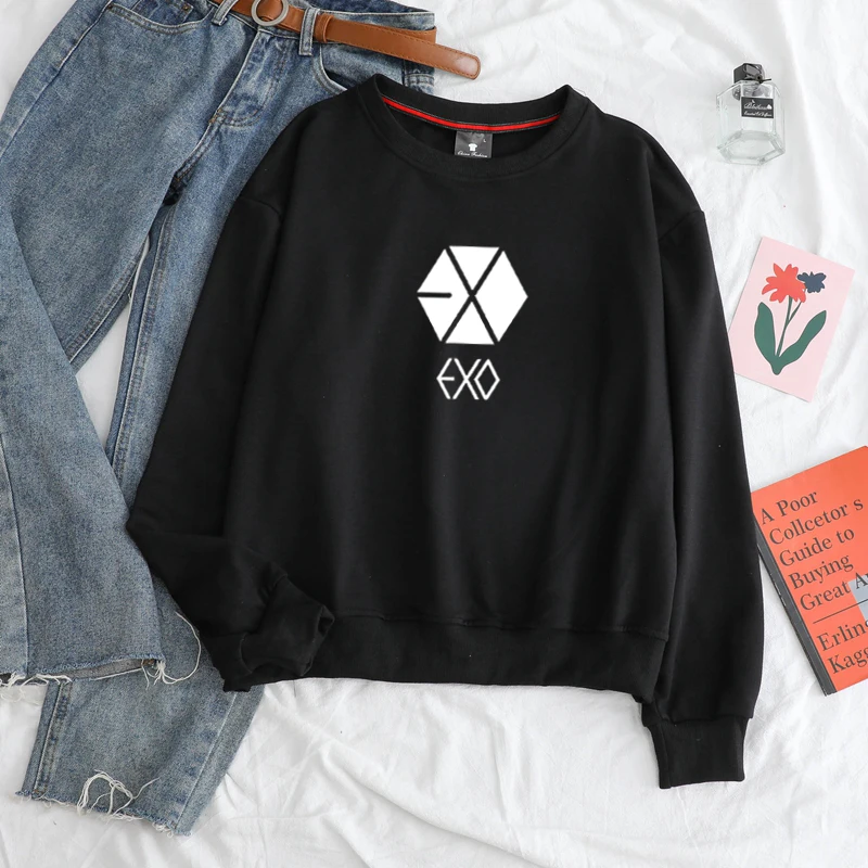 Exo Hoodie Pria Wanita Baju Sweater Katun Kualitas Tinggi Tim Populer Korea Hip Hop Lucu Leher O Untuk Pasangan Buy Wanita Hoodie Billie Eilish Pasangan Kaus Katun Streetwear Cetak Jumper Product On