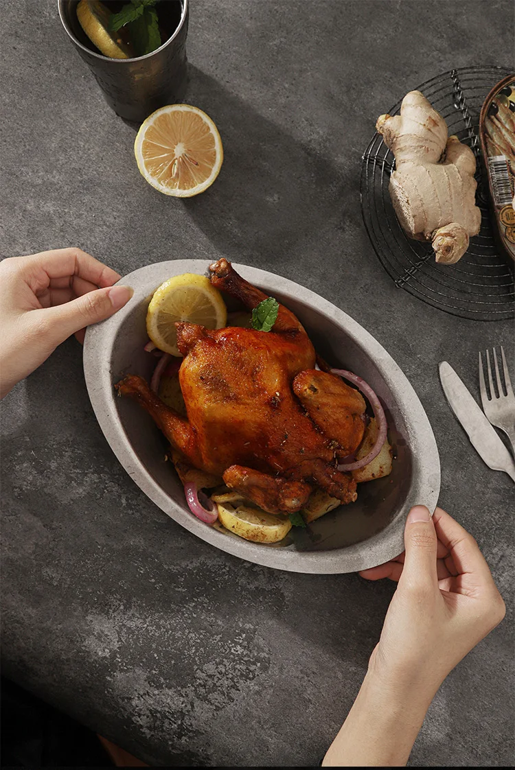 0.8 mm Retro Kitchen Stainless Steel 304 Party Dinner Sushi Plate For Restaurant