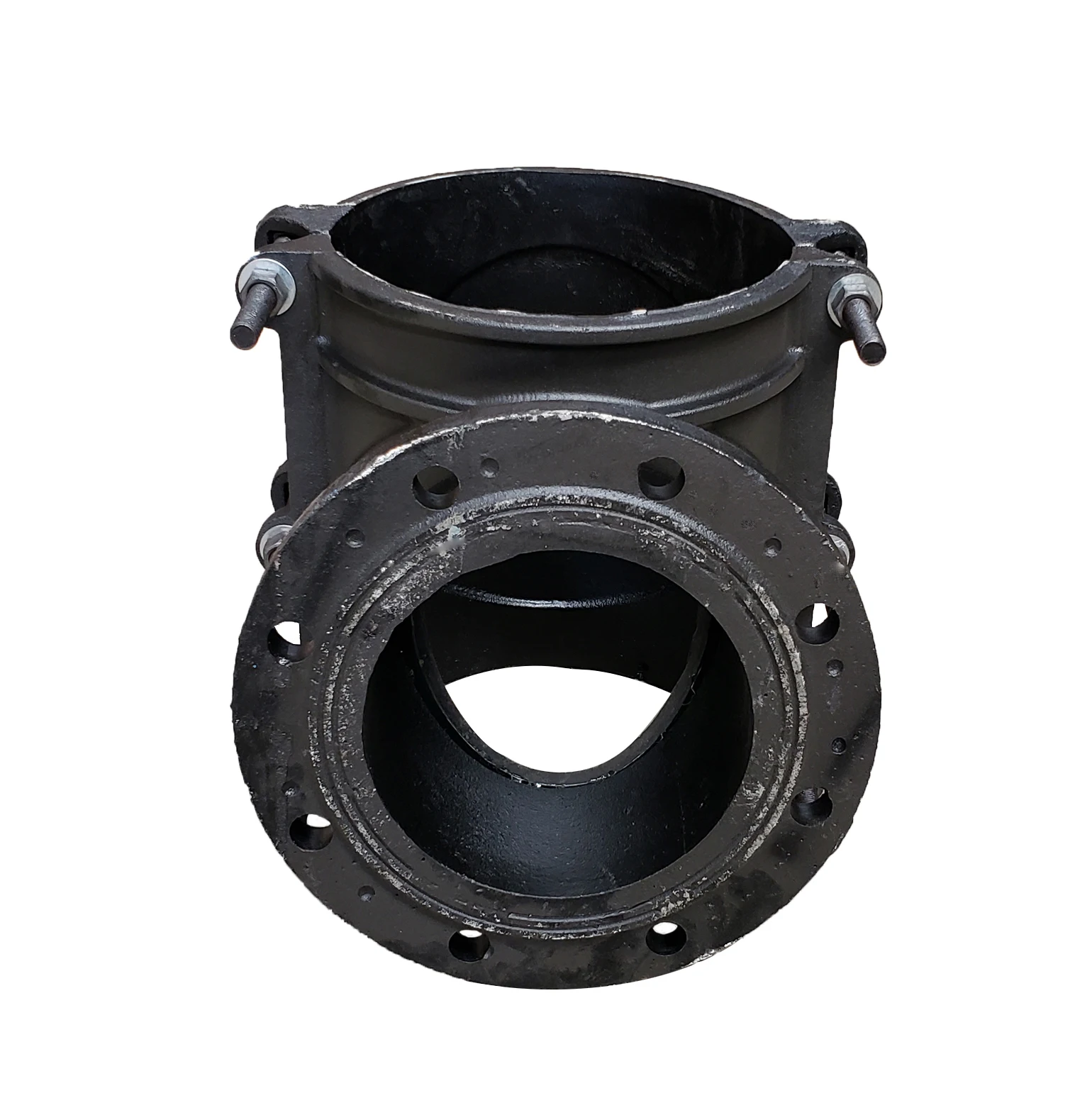 Dn150*100 Ductile Iron Saddle Flange Tee Buy Saddle Tee,100mm Flange Tee,Ductile Iron Flange