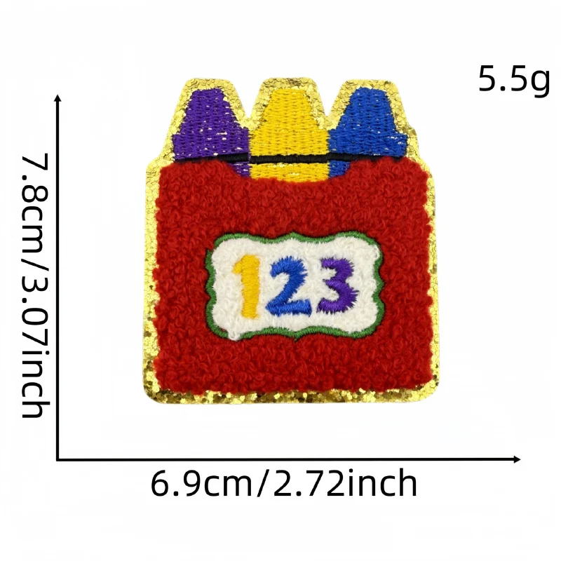 Hot Sale New School Laboratory Scientific Research Graduation Study Stationery Theme Iron on Embroidery Patches for Diy
