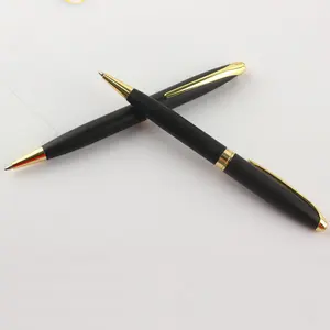 New Promotion Black Metal Ball Pen with Custom Logo Office Supplies Novelty Business Gift Twist Metal Ballpoint Pen