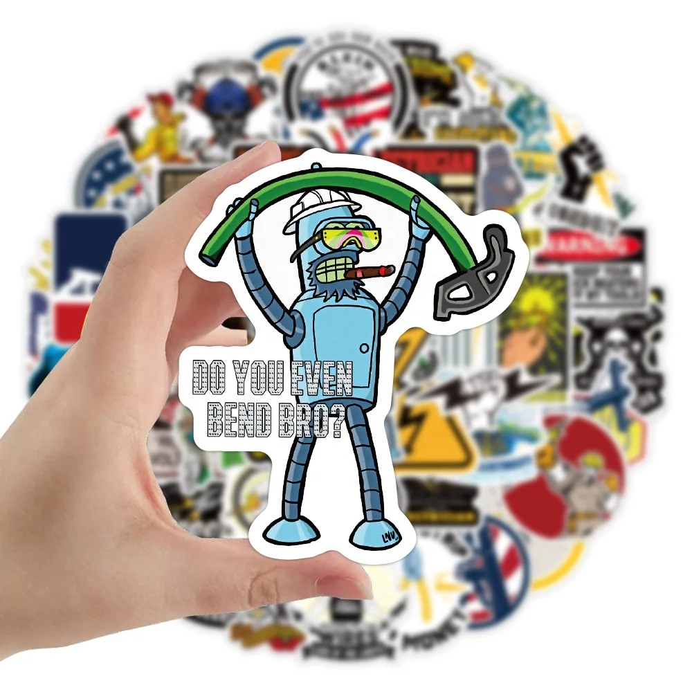 3PCs Electrician Sticker - "Electricians Always Keep You Turned On" Funny Vinyl Decal For Hard Hat, Toolbox, Laptop