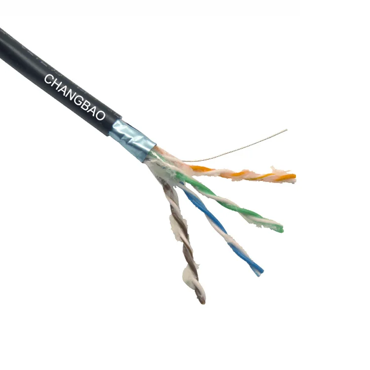 
4 пары гелевых наполнителей Cat5e FTP 24AWG, ЛПЭНП-оболочка, УФ-защита и водонепроницаемость, прямые погрешности, наружный Lan/Интернет/Ethernet-Кабель 