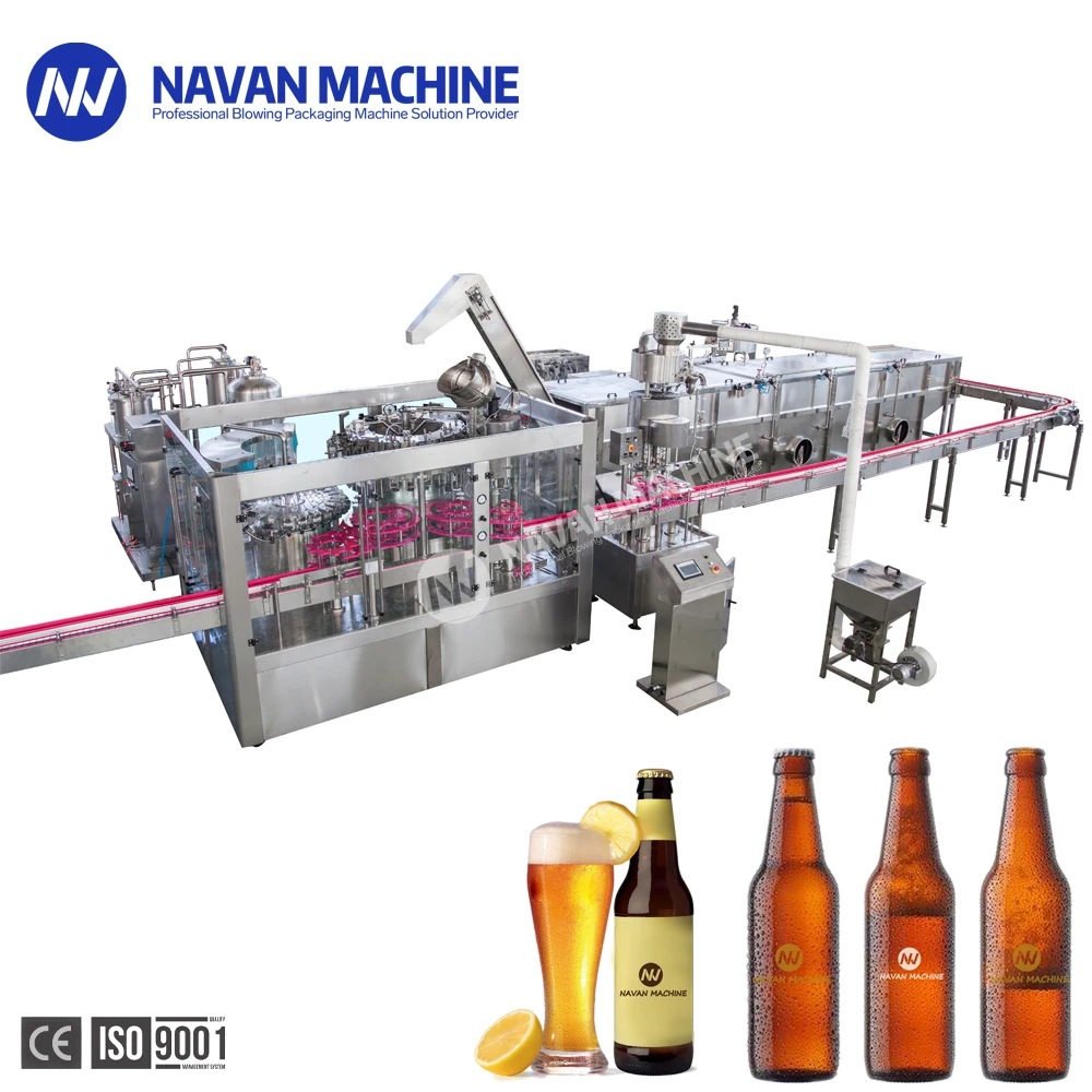 Automatic  Glass Bottle Beer Cider Vodka Spirits Alcoholic Drink 3 in 1 Washing Filling and Capping Machine