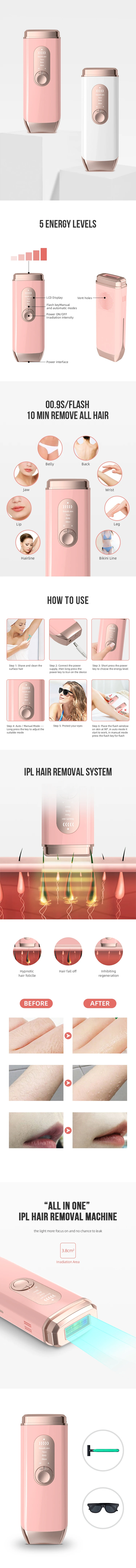 New Product Remover Machine Mini Ipl Laser Hair Removal for Home