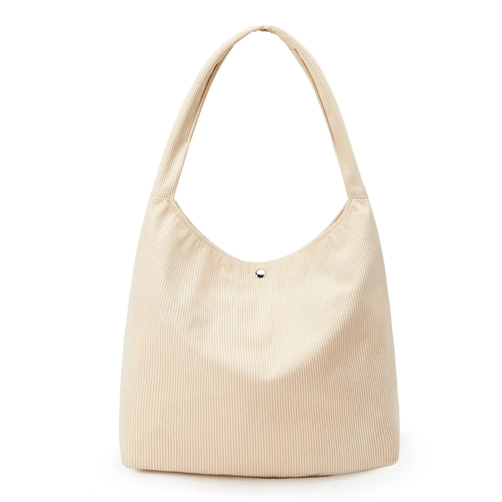 Wholesale Korean New Product Material OEM Fashion Reusable Shoulder Corduroy Tote Bag With Pocket