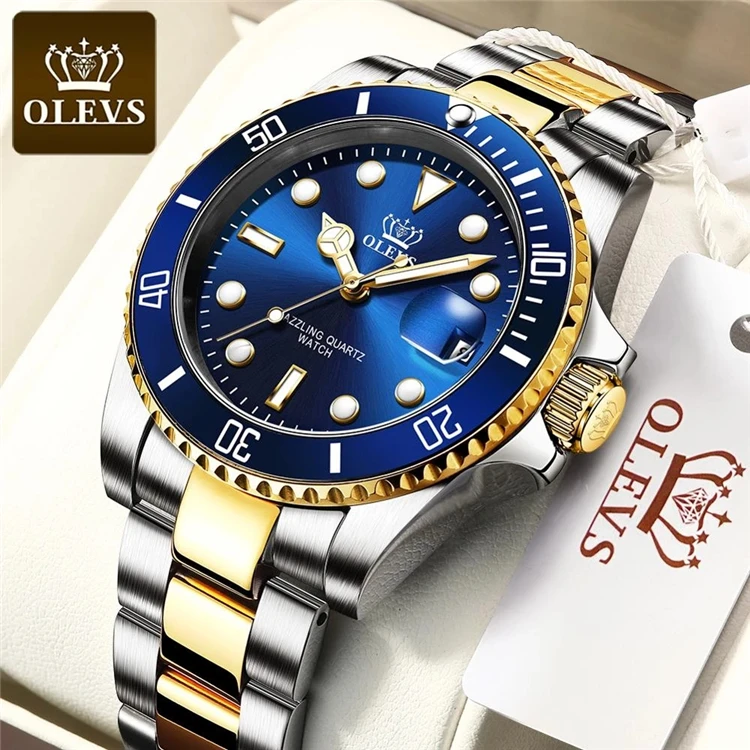 OLEVS Watch for Men Luxury Stainless Steel Men Quartz Wristwatches