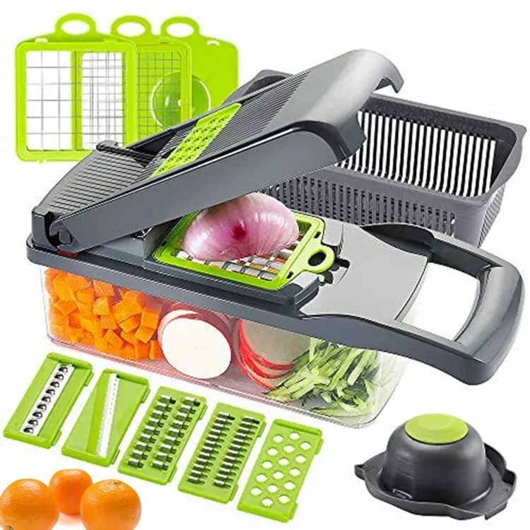 China Multifunctional Vegetable Slicer Cutter Onion Chopper Vegetable  Grater Veggie Chopper With Colander Basket veggie chopper manufacturers and  suppliers