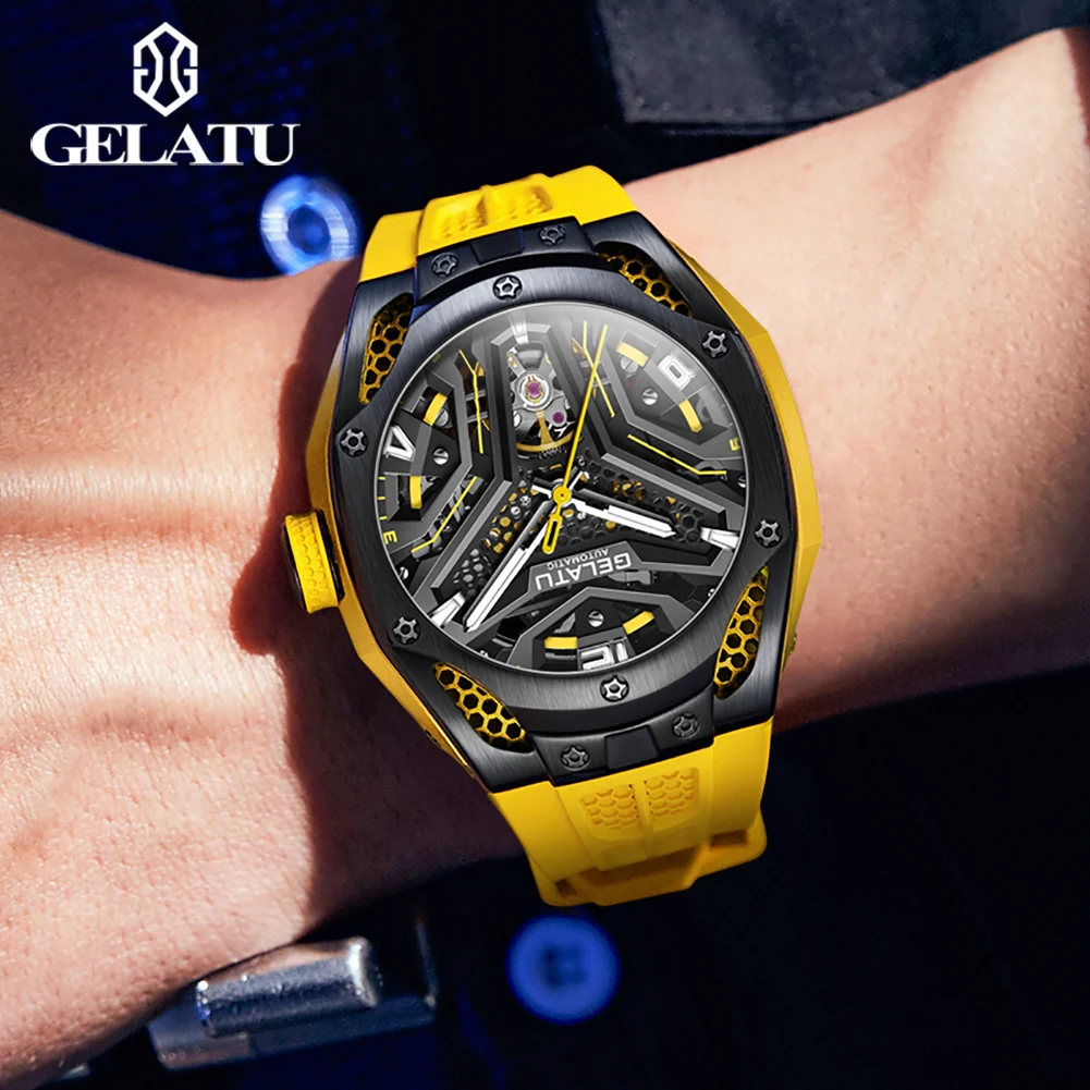 Gelatu 6007 Luxury Skeleton Sport Watch