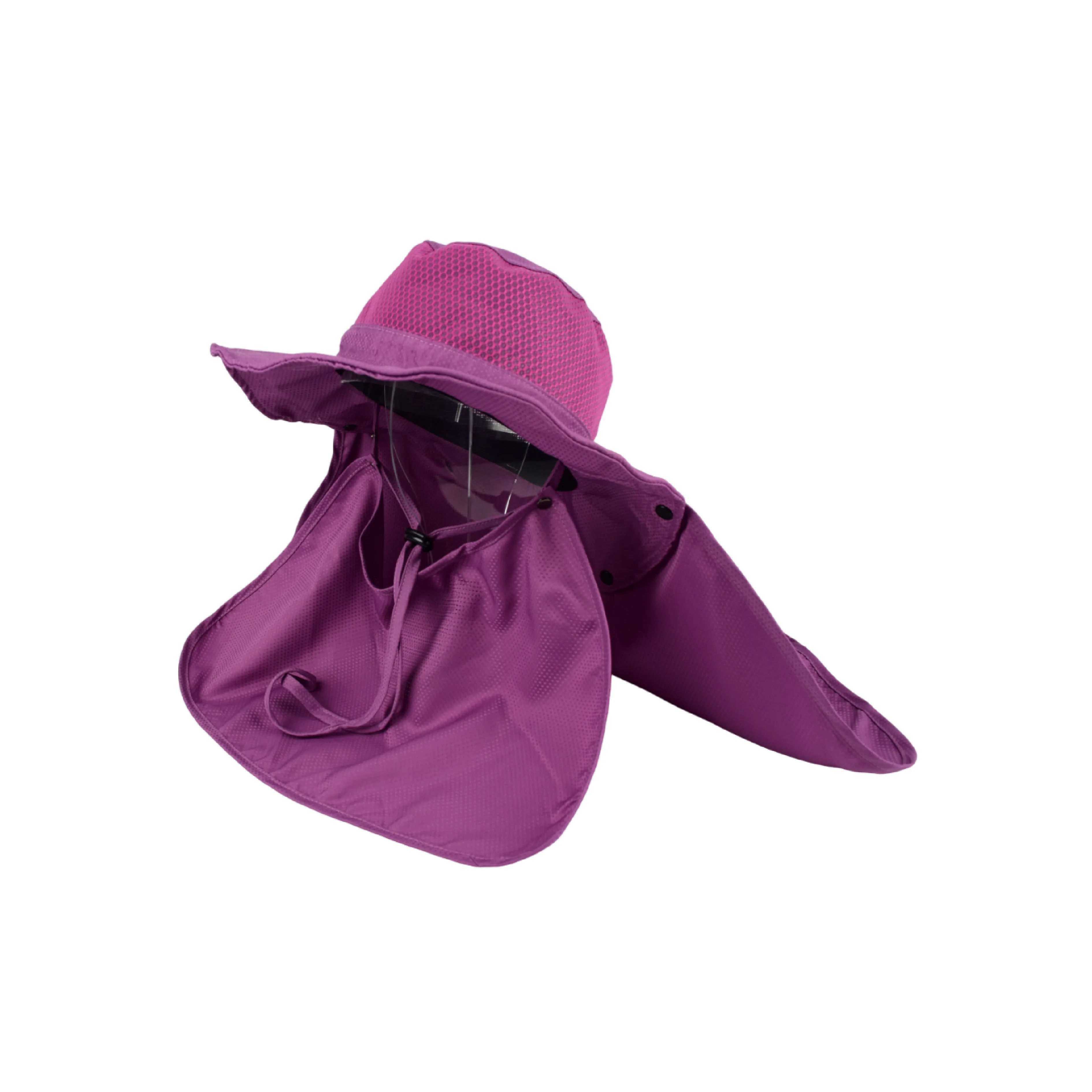 Grey Quick Drying Polyester Adjustable Face Cover Outdoor UV Gardening Hat Waterproof Sports Hat With Neck Flap