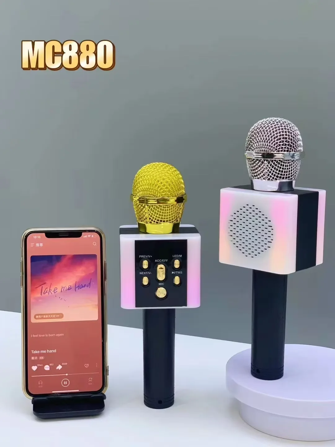 MC880 Handheld Ktv Karaoke Speaker with Wireless Microphone