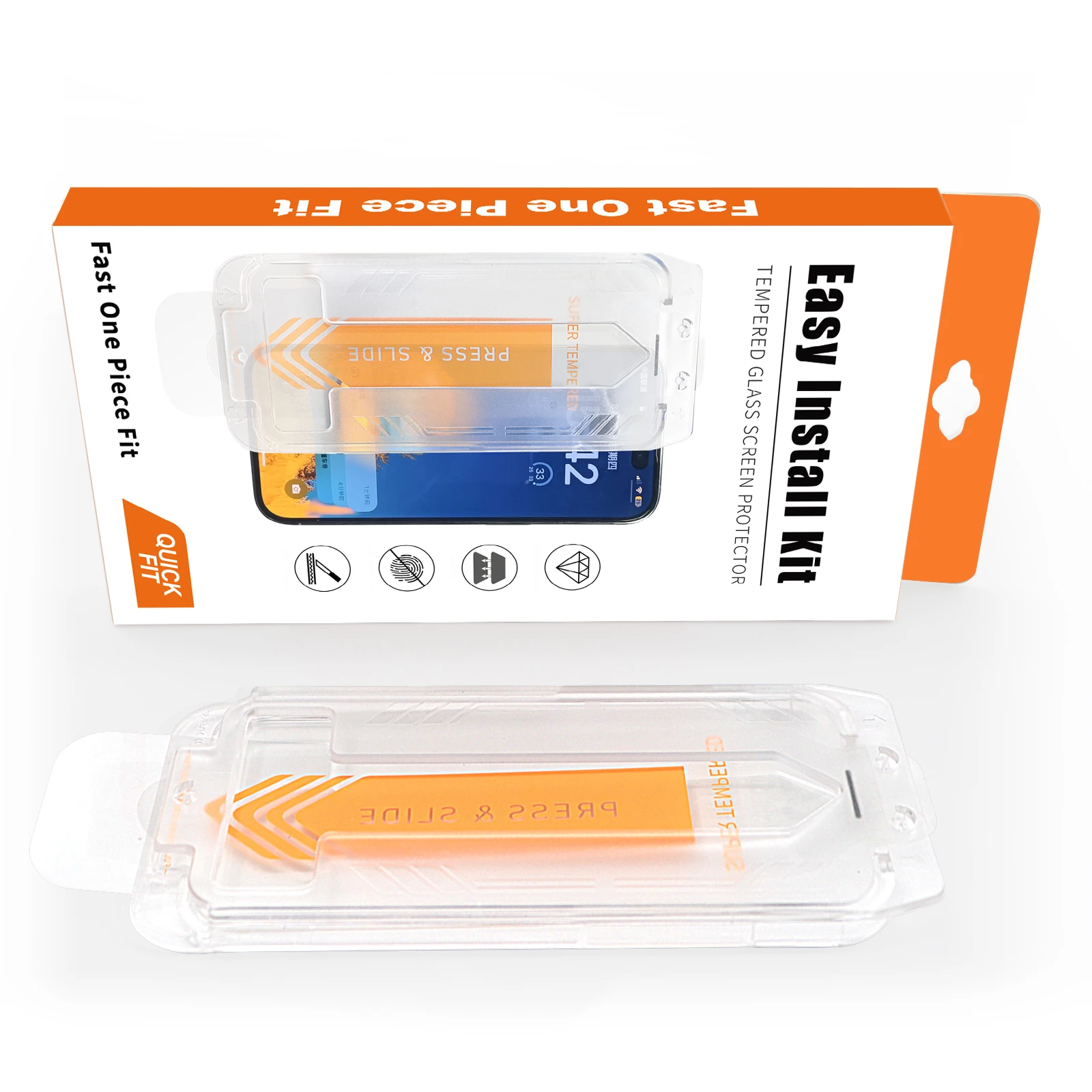 9H 2.5D Tempered Glass Screen Protector Case Easy Applicator Install Box Magic John Screen Protector for Iphone 13 14 15 Pro Max