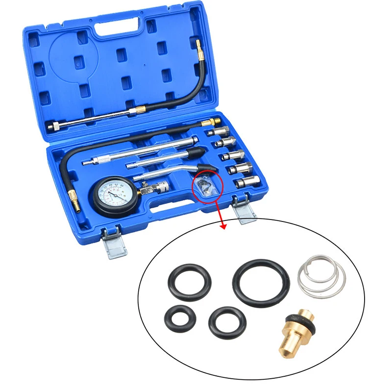 Automotive Motorcycles Petrol Engine Compression Test Gauge Tester Kit ...