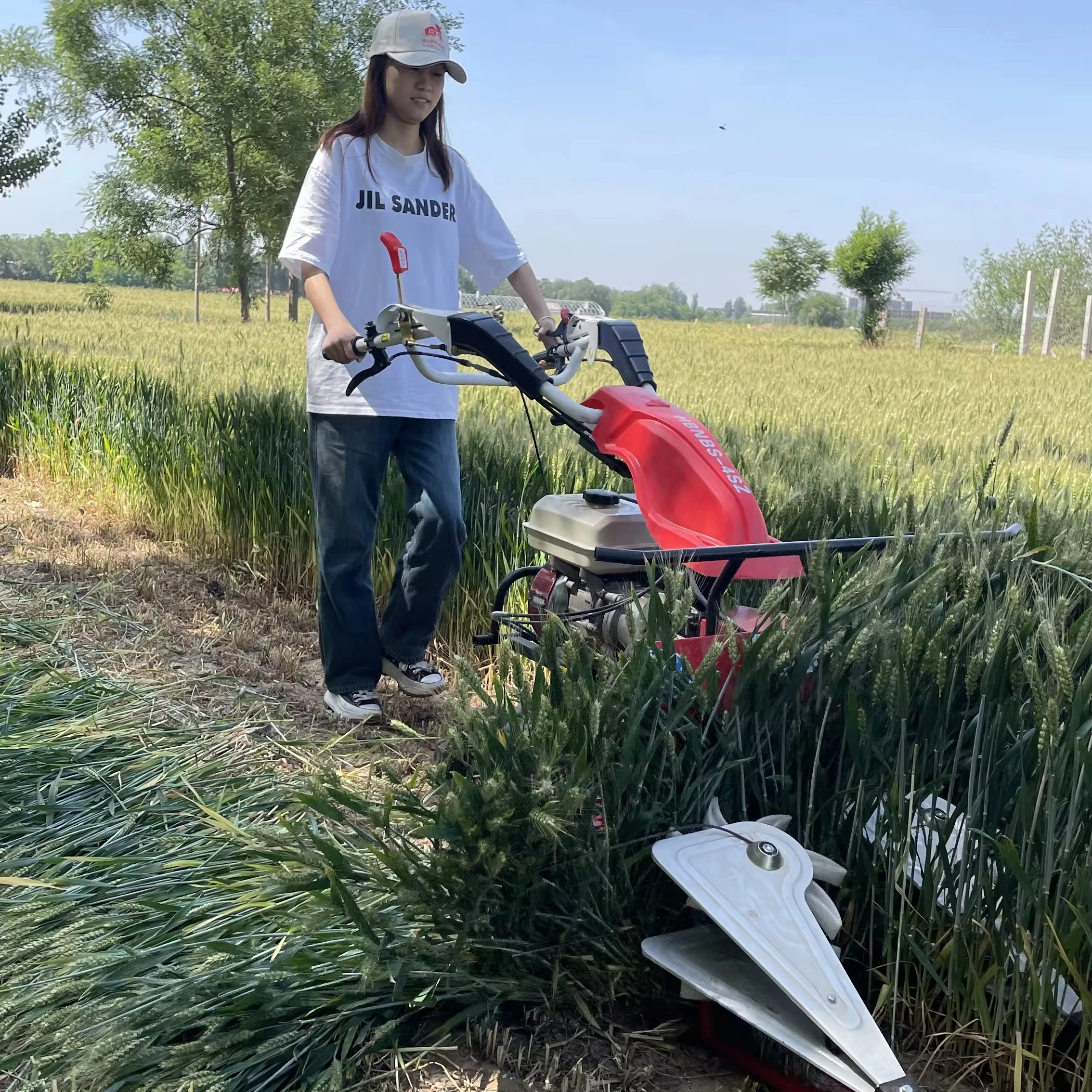 High Quality  Small Mini Reaper Cutter Harvester Machine Used to Wheat Rice Corn Paddy Grain Sorghum Pepper Alfalfa Grass