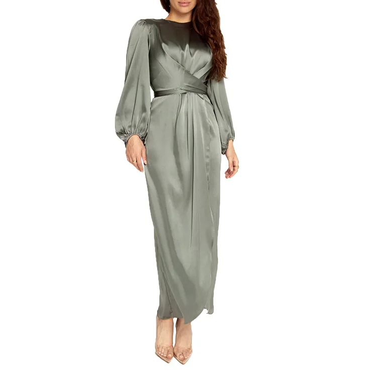 CCY Latest Arabic Abaya Designs 2024 Dubai Sexy Casual Elegante Abaya Supplier Women Satin Muslim Dress Islamic Clothing