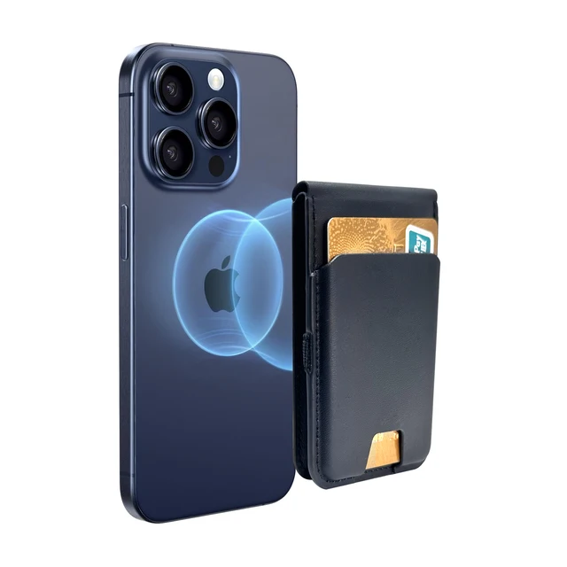 Custom Logo Slim Credit Card Holder Wallet for Men Minimalist Wallet ID Card Holder With Magnet Phone Stand