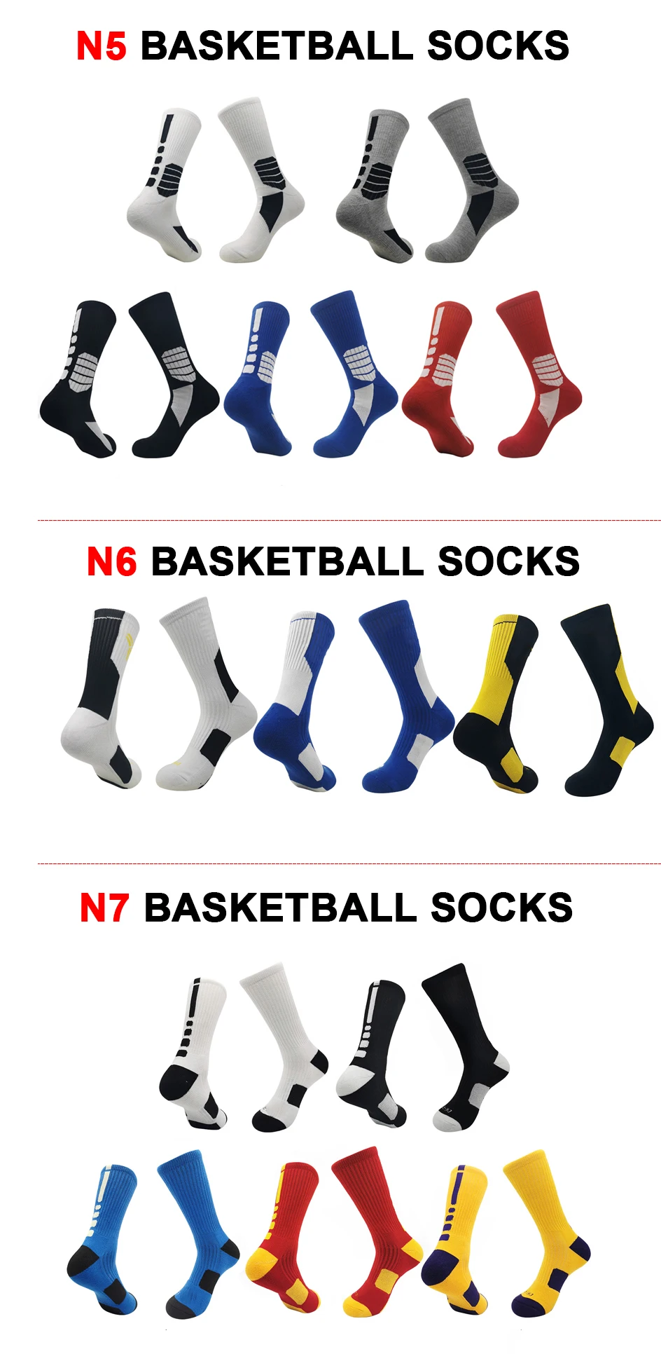 Crew Sport Waterproof Bamboo Fiber Socks Logo Custom Padded Basketball