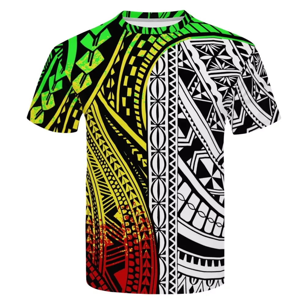 Polynesian Tribal One Love Reggae Colors Design T-Shirt