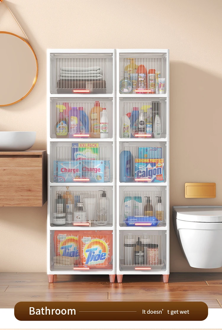 Haogle Wholesale Transparent Storage Cabinet Foldable Plastic Storage ...