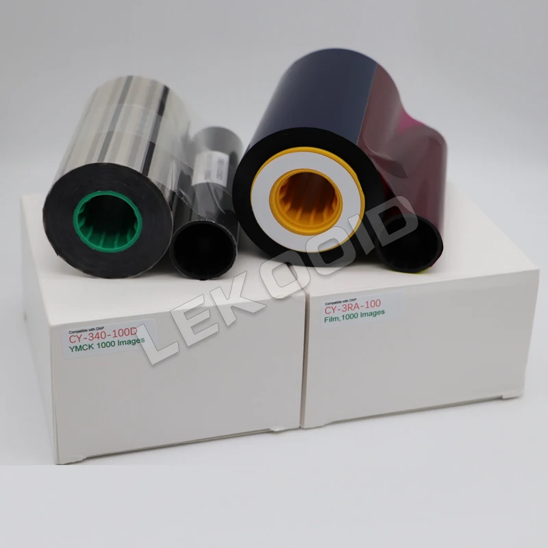 カードプリンター CY-340-100 フィルムリボン CY-3RA-100 オリジナルJVCカードプリンターCY-340-100D YMCKリボン & CY-3RA