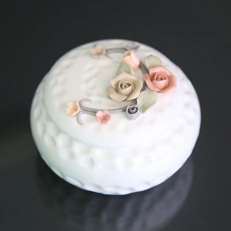 Wholesale Ceramic Three-dimensional Flower Jewelry Storage Box