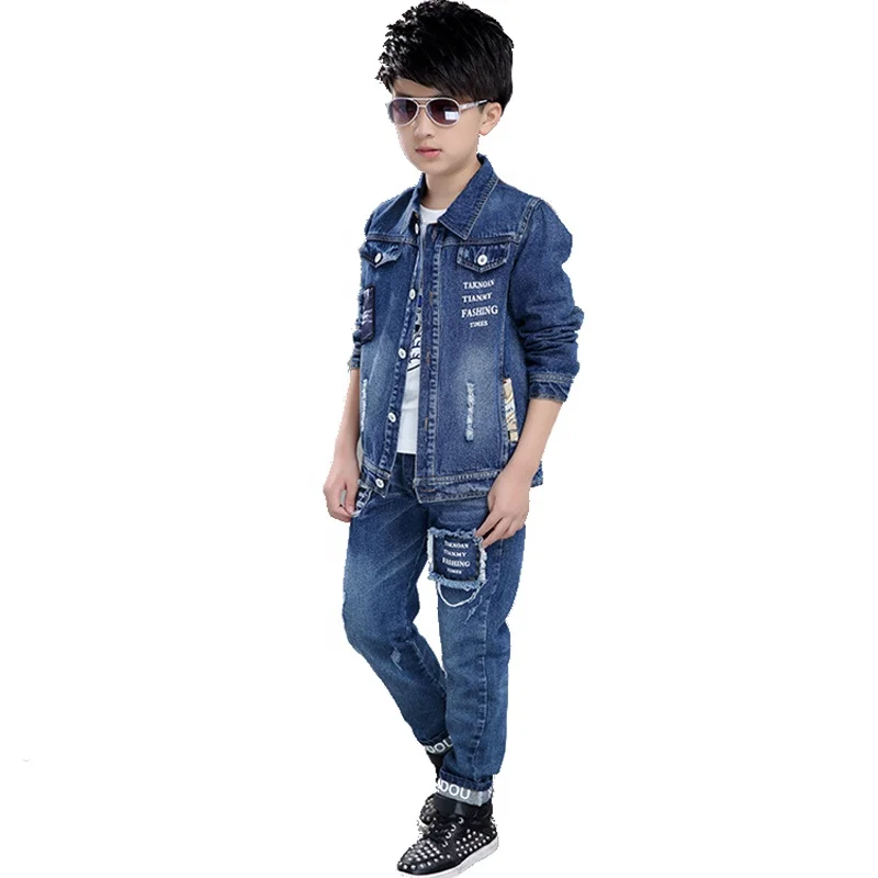 Moda ragazzi adolescenti vestiti in Denim Set autunno bambini