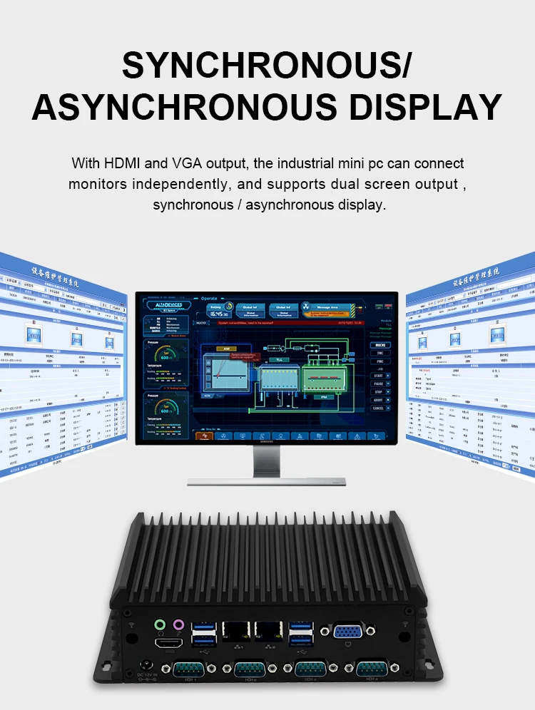 Phoenix Terminal Antiinterference Rs232 Rs485 2 Gigabit Fanless Industrial Pc Mini