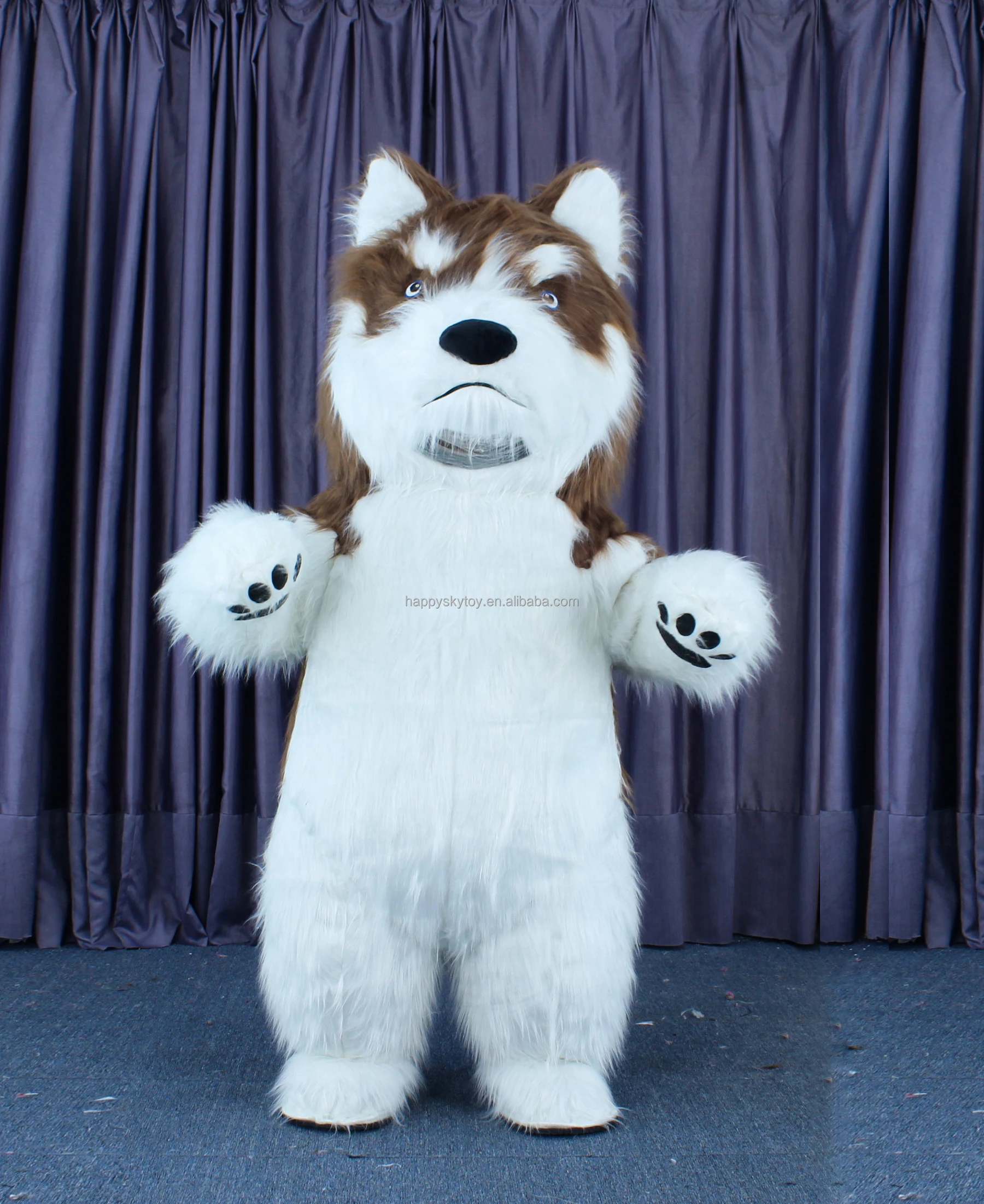 Cartoon Inflatable Husky Dog Mascot Costume Wearable Advertising Walking Plush for Parties Halloween Dog Costumes Adult Mascot