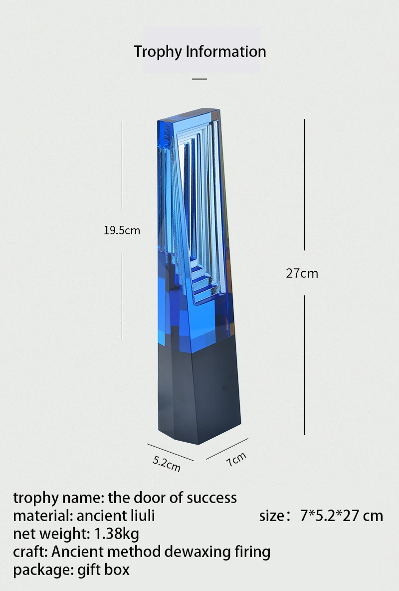 Custom Design Fashion Trend HONOR Style Crystal Trophy Engraved Logo Innovative Glass Souvenir Gifts for Business Home Decor