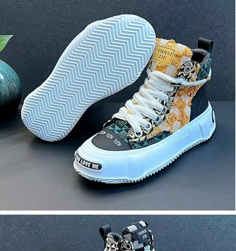 2024 New Men's Boys High Top College Student Outdoor Fashion Leisure