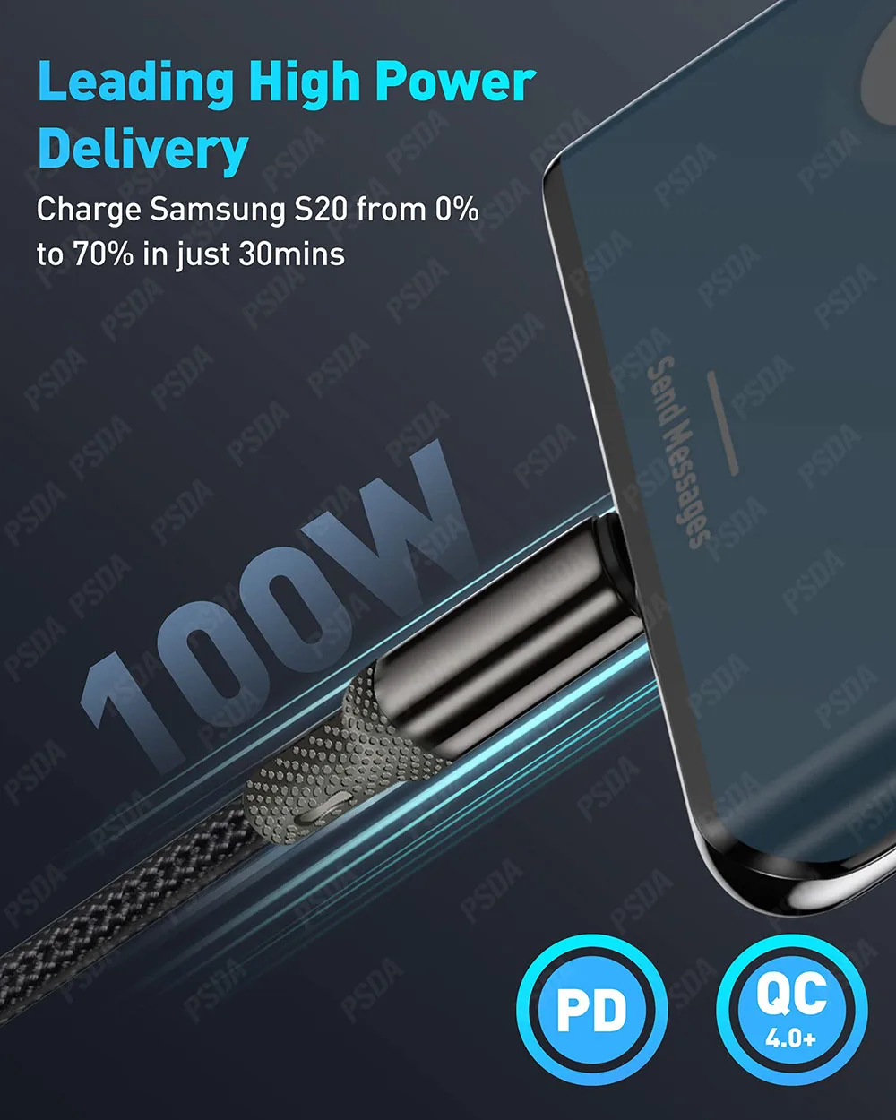 6A 3.93FT USB C Fast Charging Cable for Motorola One Action/Macro/Vision/Zoom/Hyper/Power/Fusion+ Fast Charging Cord for Moto G8